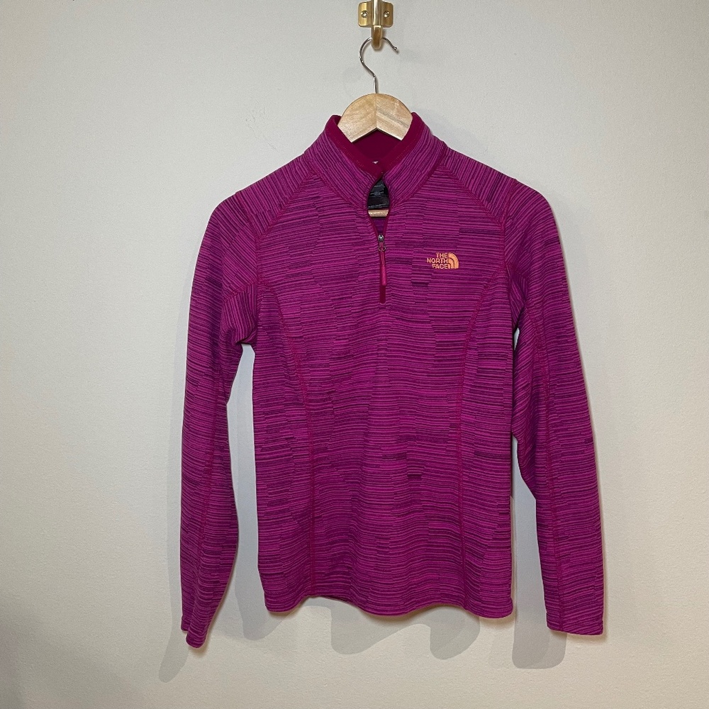 The North Face Sweater Women's SM Pink Novelty Glacier Quarter Zip Outdoor Hike